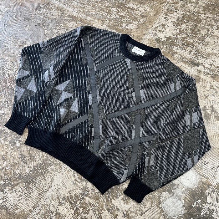 90's leather×knit switching knit fc-308 | Vintage.City 古着屋、古着コーデ情報を発信