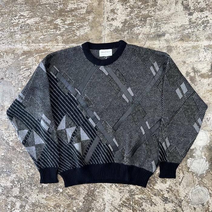 90's leather×knit switching knit fc-308 | Vintage.City 古着屋、古着コーデ情報を発信