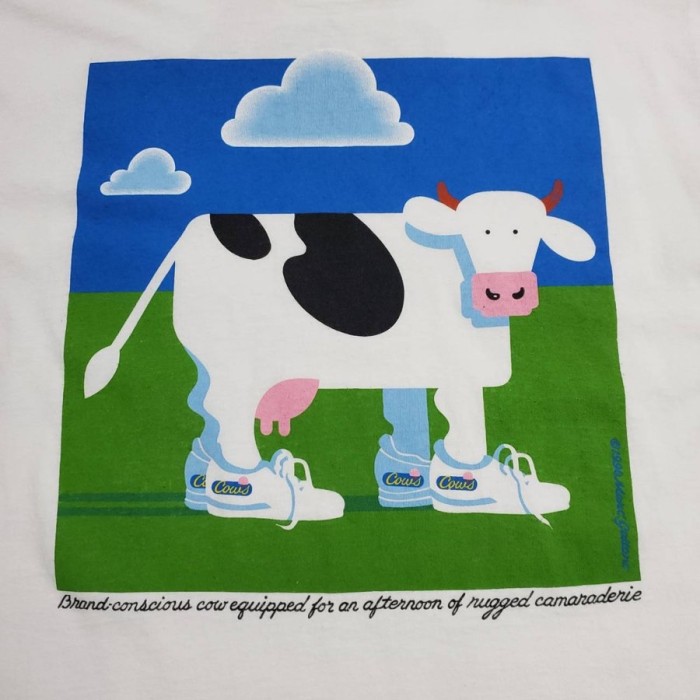 Caws カナダ製　ヴィンテージロゴプリントTシャツ　白　牛　Lサイズ　 | Vintage.City 빈티지숍, 빈티지 코디 정보