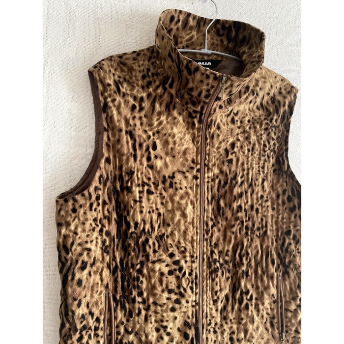 90s leopard lightdown vest レオパード ベスト | Vintage.City