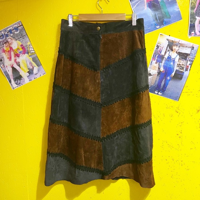 ツギハギスウェードレザースカート/2204 | Vintage.City 빈티지숍, 빈티지 코디 정보