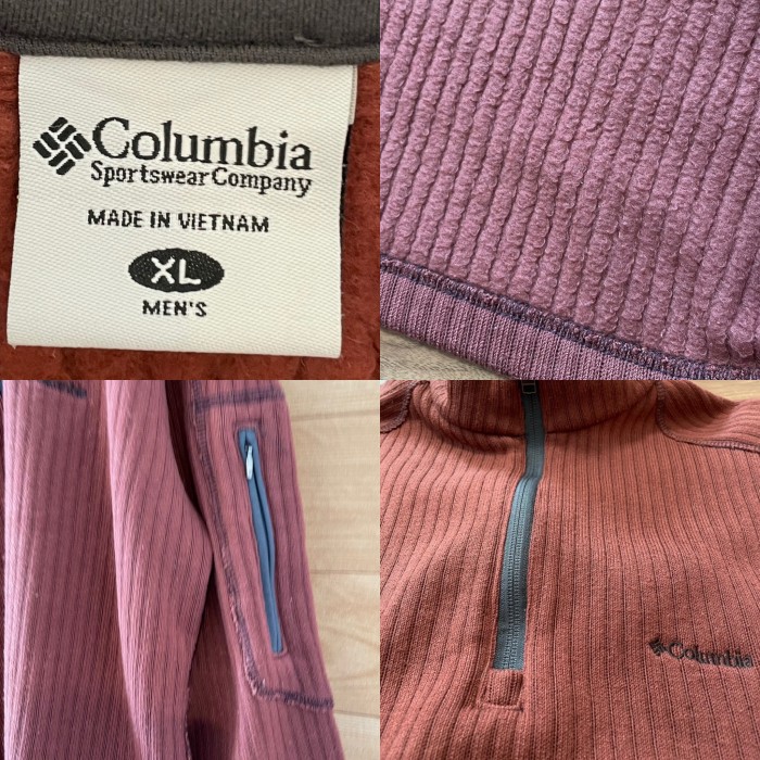 【Columbia】ハーフジップ ニット ワンポイント刺繍ロゴ XL US古着 | Vintage.City 빈티지숍, 빈티지 코디 정보