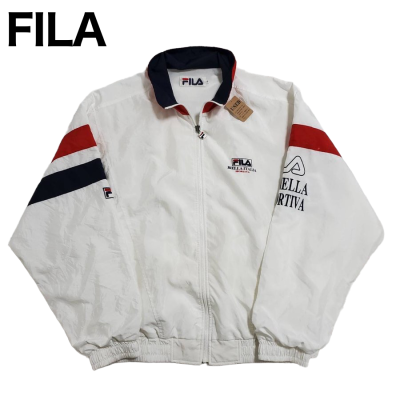 FILA（フィラ）ナイロンジャケット 白 赤 紺 Lサイズ