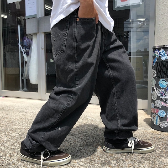 日本通販カナダ製 古着 90\'s リーバイス 550 ブラックデニム 雰囲気 パンツ