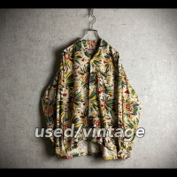 希少 90s~ アートフラワープリント オープンカラー レーヨン デザインシャツ | Vintage.City ヴィンテージ 古着