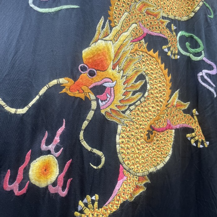 vintage chinese dragon rayon long gown | Vintage.City 古着屋、古着コーデ情報を発信