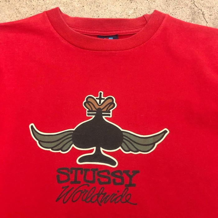 90s OLD STUSSY/World wide tee/USA製/赤青タグ | Vintage.City ヴィンテージ 古着