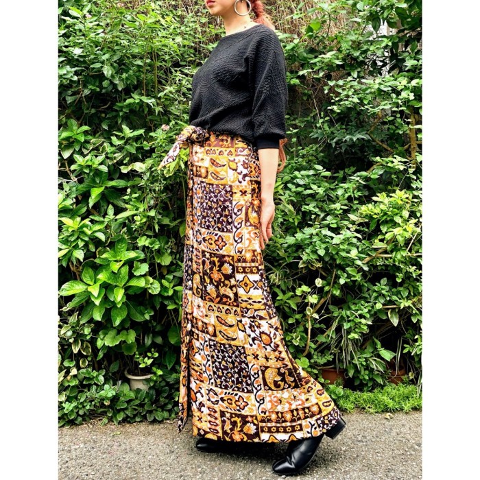 60s Quilted maxi skirt | Vintage.City 古着屋、古着コーデ情報を発信
