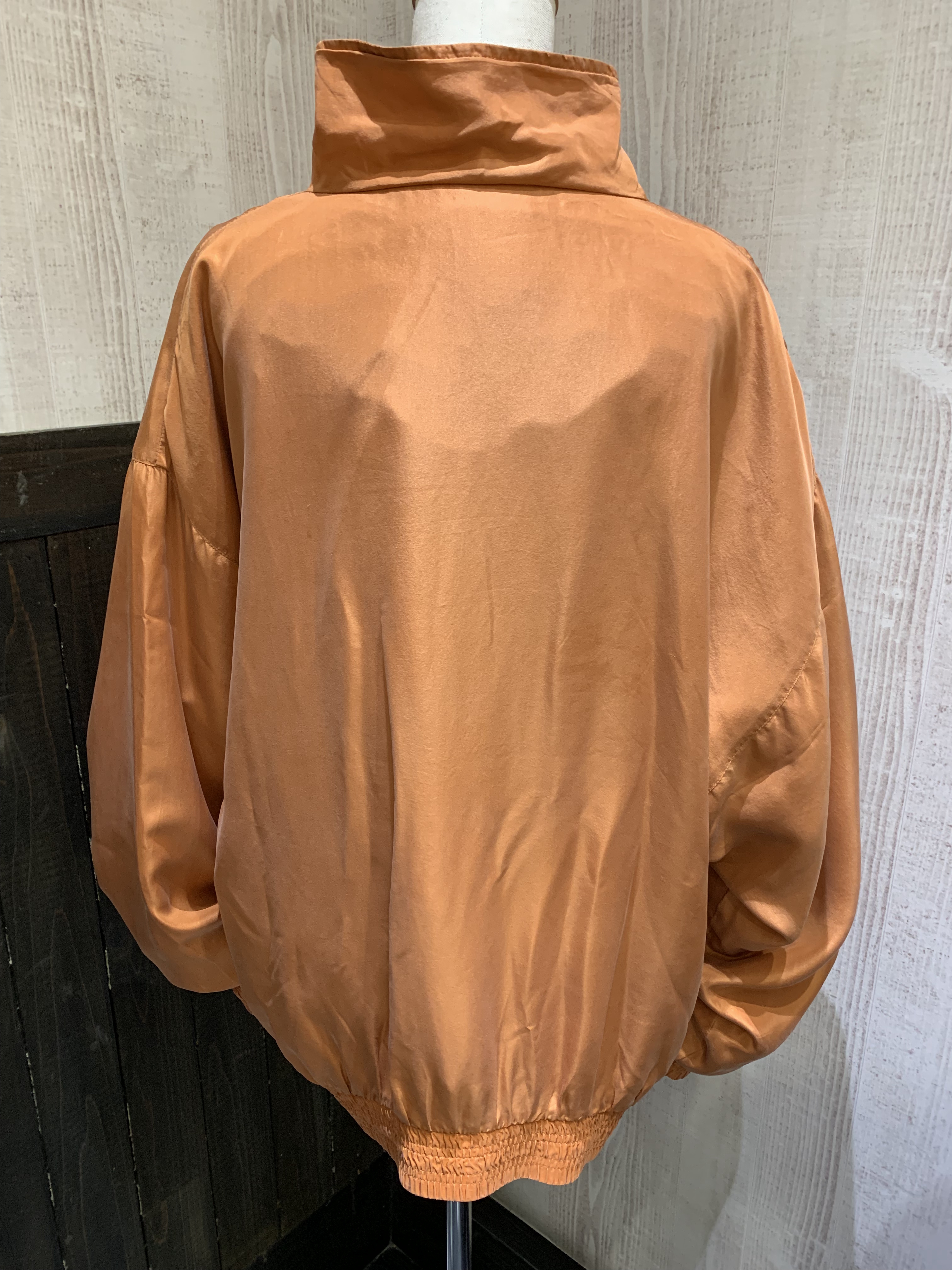 90s CASUAL ISLE テラコッタ オレンジ カラー シルク ジャケット 