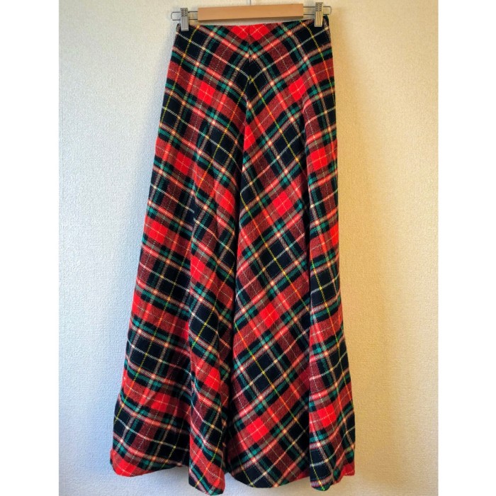 70s Plaid wool maxi skirt | Vintage.City 古着屋、古着コーデ情報を発信