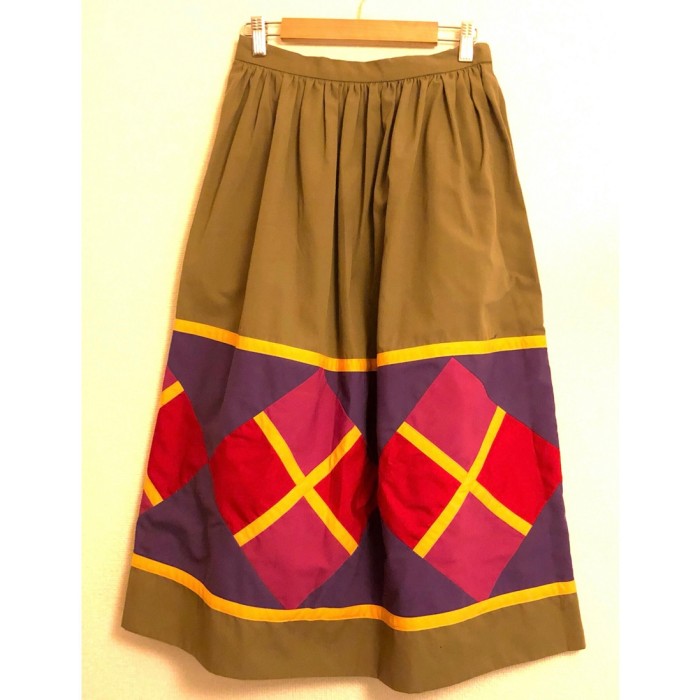 80s Patchwork midi skirt | Vintage.City 빈티지숍, 빈티지 코디 정보