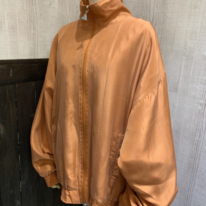 90s CASUAL ISLE テラコッタ オレンジ カラー シルク ジャケット | Vintage.City 古着屋、古着コーデ情報を発信