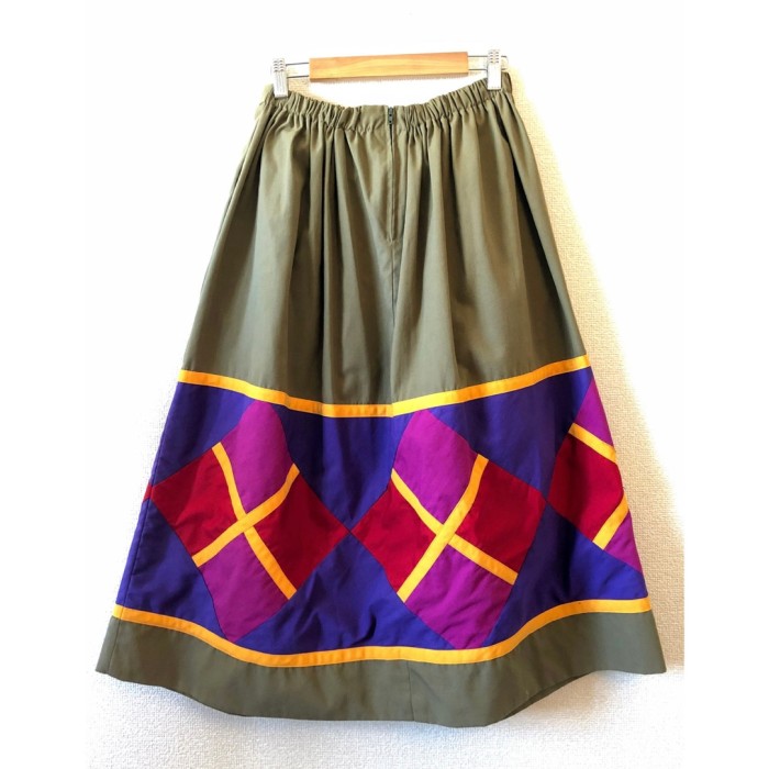 80s Patchwork midi skirt | Vintage.City 古着屋、古着コーデ情報を発信