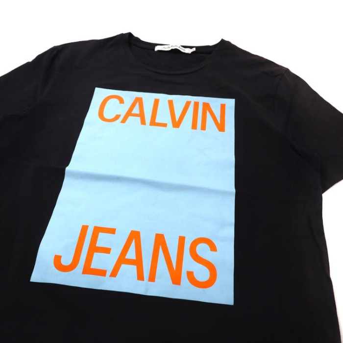 CALVIN KLEIN JEANS ボックスロゴプリントTシャツ L ブラック | Vintage.City 古着屋、古着コーデ情報を発信