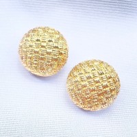 Gold weaving dome earring | Vintage.City ヴィンテージ 古着