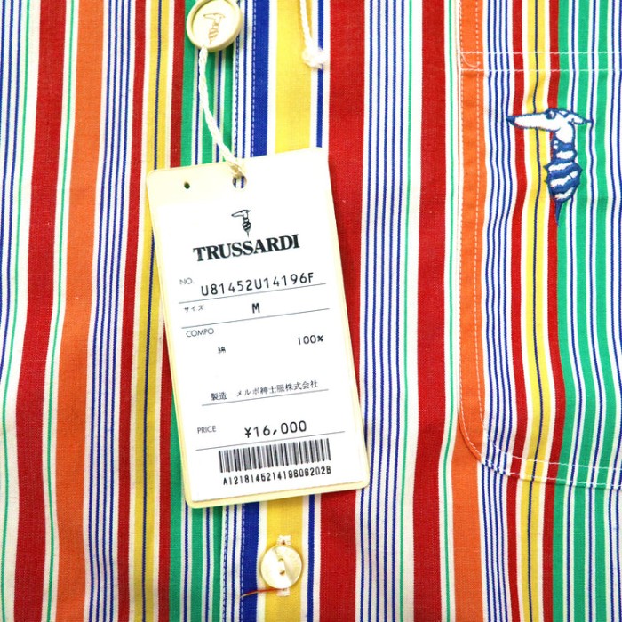 TRUSSARDI 半袖マルチストライプシャツ オールド 日本製 未使用品 | Vintage.City 古着屋、古着コーデ情報を発信