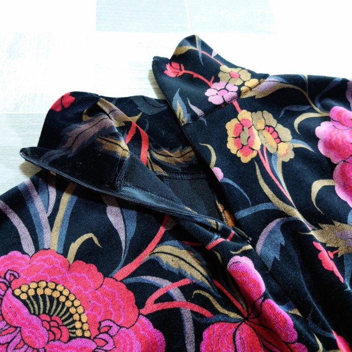 NORMA CAMALI ベロア 花柄 セットアップ ハイネック スカート | Vintage.City 古着屋、古着コーデ情報を発信