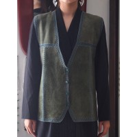 leather vest レザーベスト 緑 | Vintage.City ヴィンテージ 古着