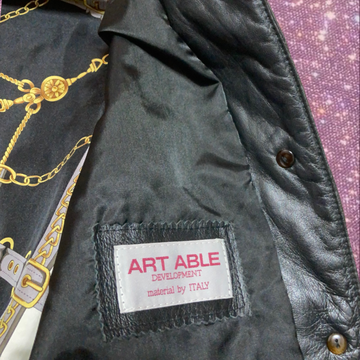 90’s "ART ABLE” Quilting leather jacket | Vintage.City 古着屋、古着コーデ情報を発信