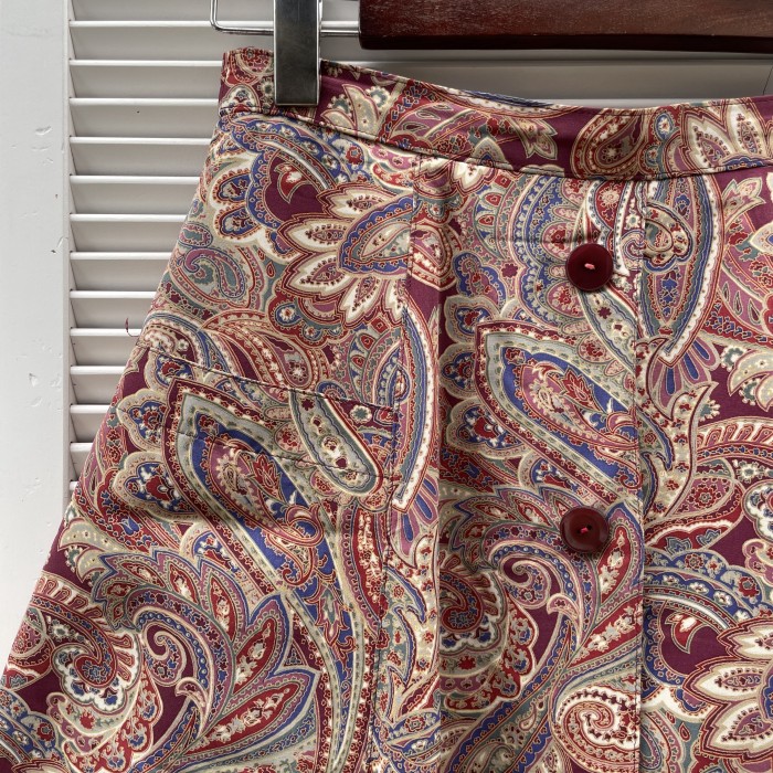 oriental pattern front button skirt | Vintage.City 빈티지숍, 빈티지 코디 정보
