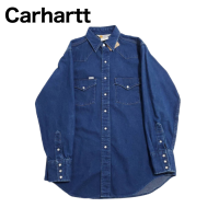 CARHARTT USA製　長袖ウエスタンシャツ インディゴ  16×34サイズ | Vintage.City ヴィンテージ 古着