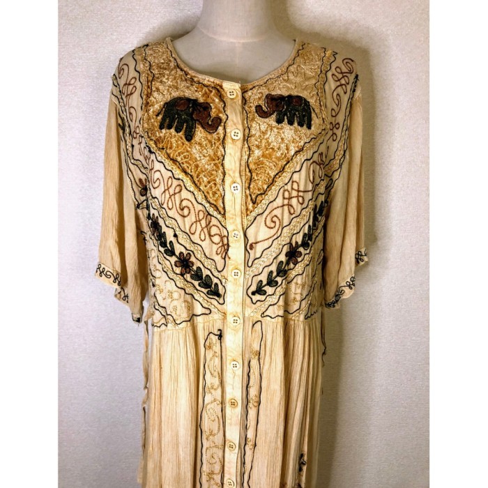 Indian rayon long dress | Vintage.City 빈티지숍, 빈티지 코디 정보