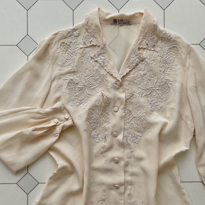 deadstock Shantou embroidered blouse | Vintage.City 古着屋、古着コーデ情報を発信