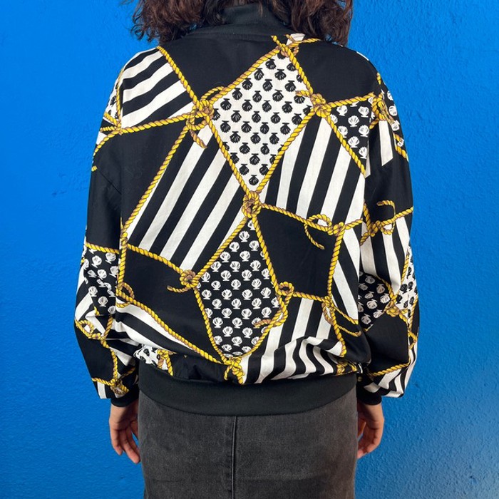 80s Chain Pattern Zip Jacket | Vintage.City 古着屋、古着コーデ情報を発信