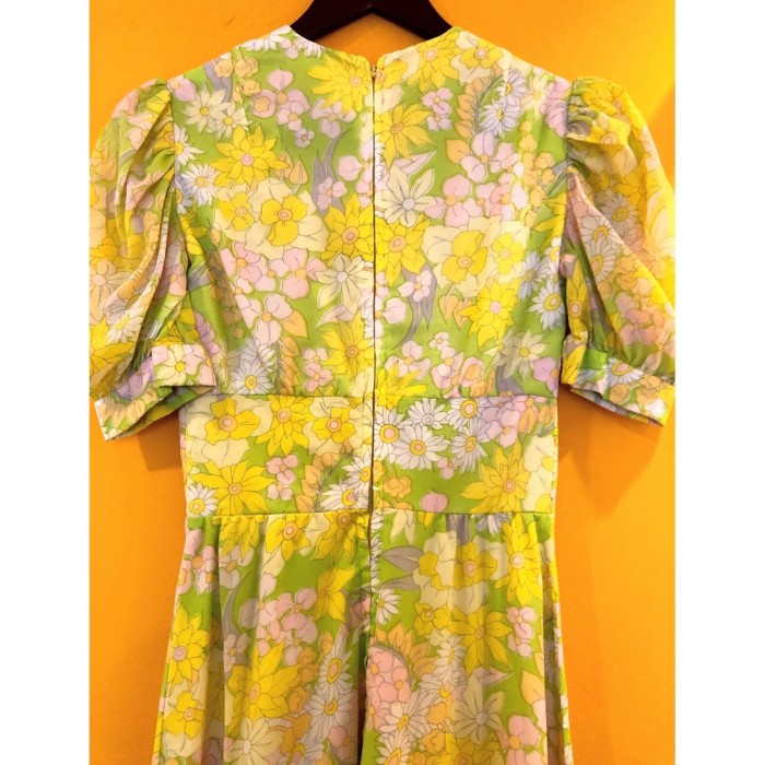 Flower pattern yellow maxi dress | Vintage.City Vintage Shops, Vintage Fashion Trends