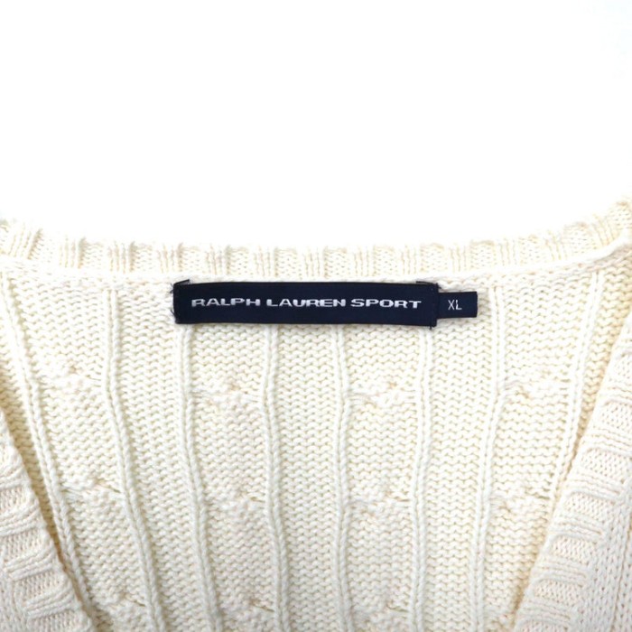 RALPH LAUREN ビッグサイズ Vネック ケーブルニットセーター XL | Vintage.City 古着屋、古着コーデ情報を発信