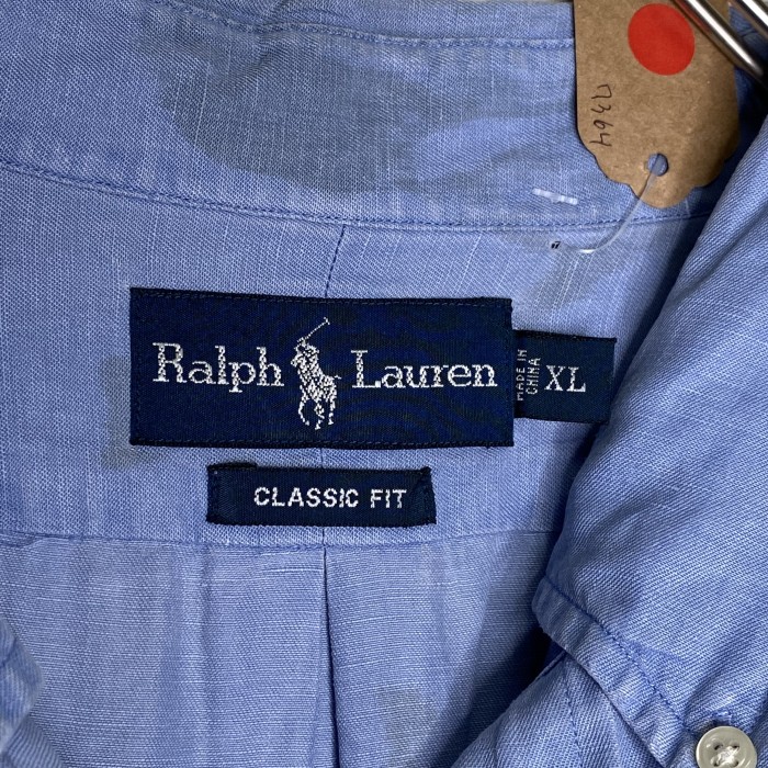 RALPH LAUREN   長袖シャツ　XL   刺繍　リネン　シルク | Vintage.City 빈티지숍, 빈티지 코디 정보