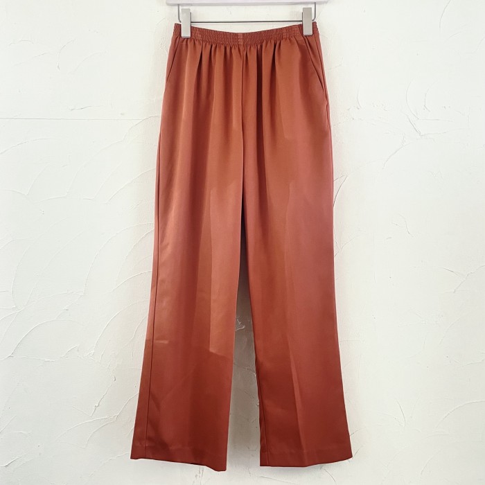 Terracotta brown polyester easy pants | Vintage.City ヴィンテージ 古着