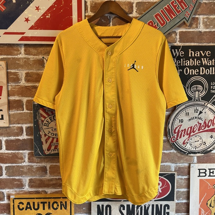 NIKE AIR JORDAN ベースボールシャツ ジャンプマン イエロー | Vintage.City 빈티지숍, 빈티지 코디 정보