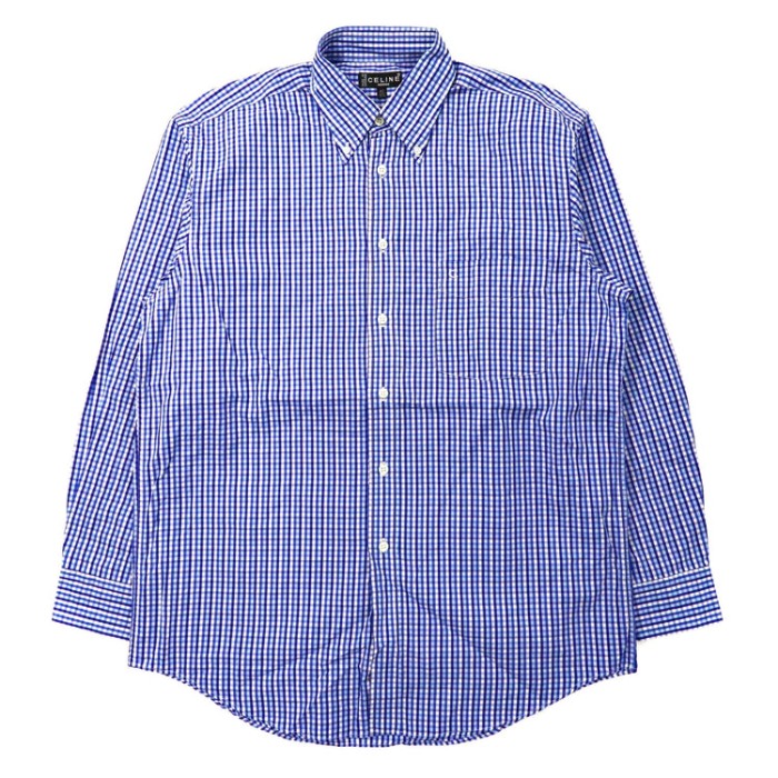 CELINE HOMME ボタンダウンシャツ 40 ブルー スイス製 | Vintage.City