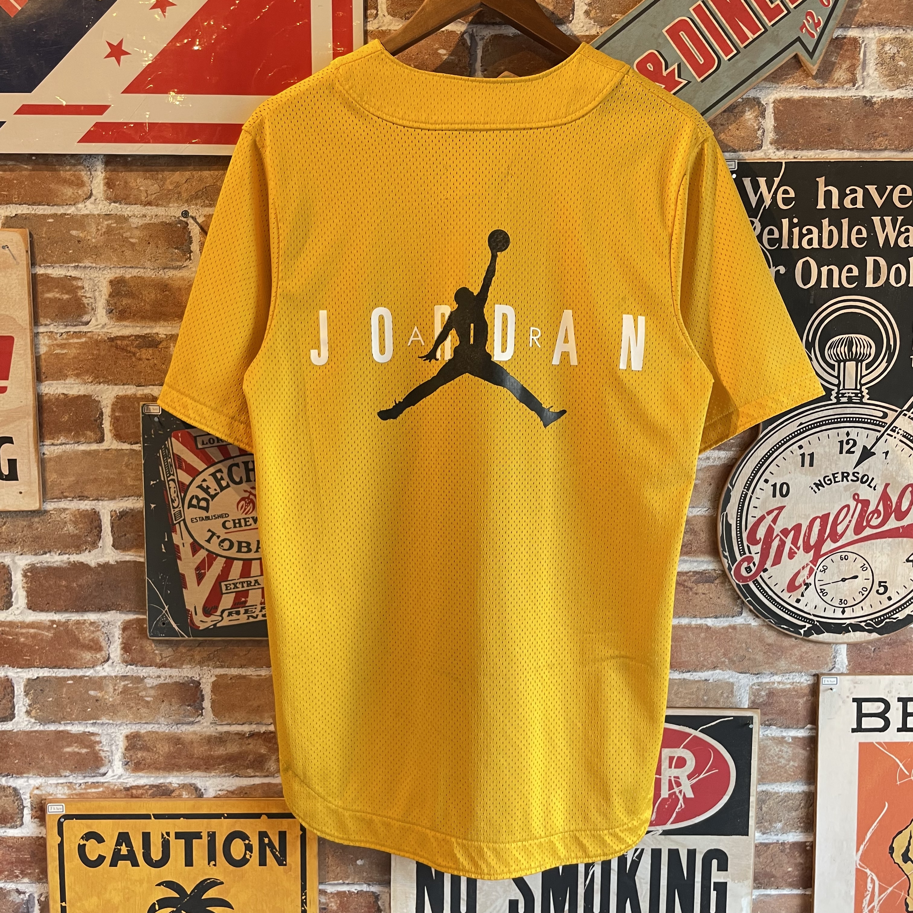 NIKE AIR JORDAN ベースボールシャツ ジャンプマン イエロー   Vintage