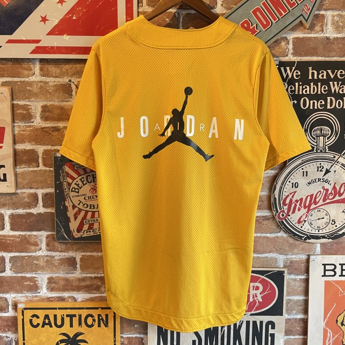 NIKE AIR JORDAN ベースボールシャツ ジャンプマン イエロー | Vintage.City 古着屋、古着コーデ情報を発信