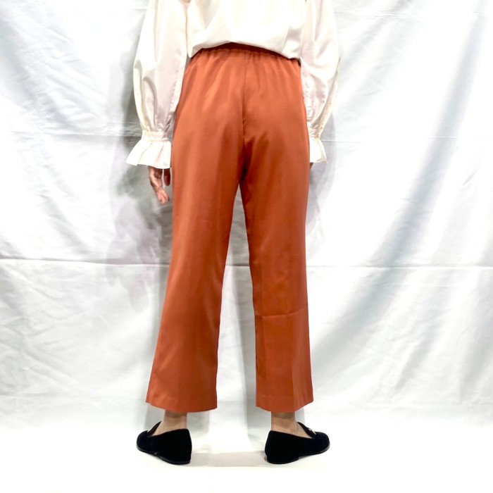 Terracotta brown polyester easy pants | Vintage.City ヴィンテージ 古着