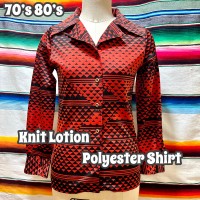 70’s 80’s Knit Lotion オープンカラー ポリエステル シャツ | Vintage.City ヴィンテージ 古着