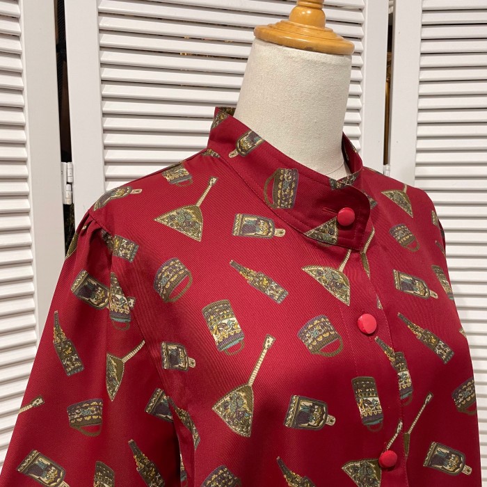balalaika motif stand collar blouse | Vintage.City 古着屋、古着コーデ情報を発信