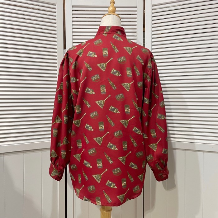 balalaika motif stand collar blouse | Vintage.City Vintage Shops, Vintage Fashion Trends