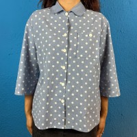 80s Dot Pattern Chambray Shirt | Vintage.City ヴィンテージ 古着