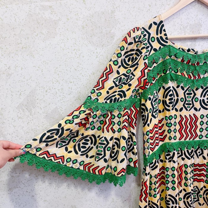 African print cotton long dress/2179 | Vintage.City 古着屋、古着コーデ情報を発信
