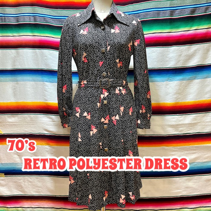70’s レトロ ポリエステル ワンピース | Vintage.City 빈티지숍, 빈티지 코디 정보
