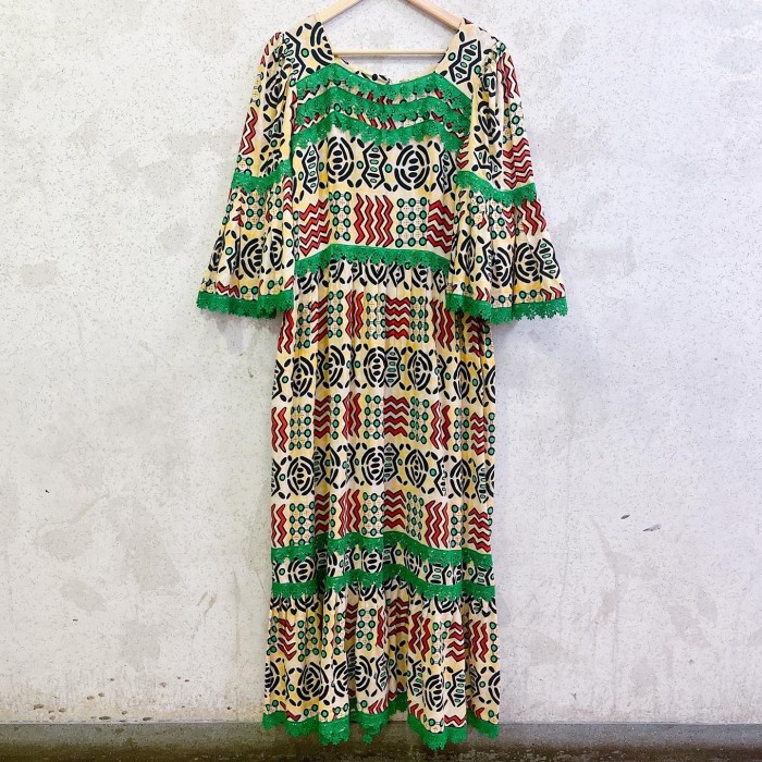 African print cotton long dress/2179 | Vintage.City 빈티지숍, 빈티지 코디 정보