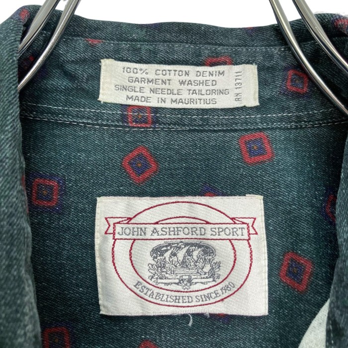 80-90s L/S all pattern design denim shir | Vintage.City 古着屋、古着コーデ情報を発信