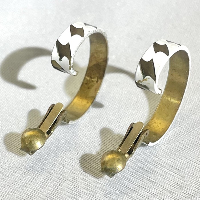 White gold hoop earring | Vintage.City ヴィンテージ 古着