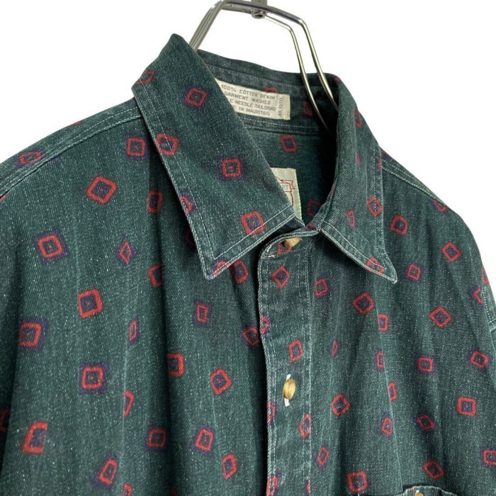 80-90s L/S all pattern design denim shir | Vintage.City 빈티지숍, 빈티지 코디 정보