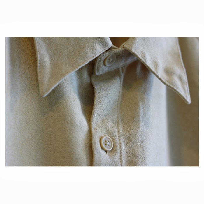 Old Faux Suède Shirt “Light Yellow” | Vintage.City 古着屋、古着コーデ情報を発信