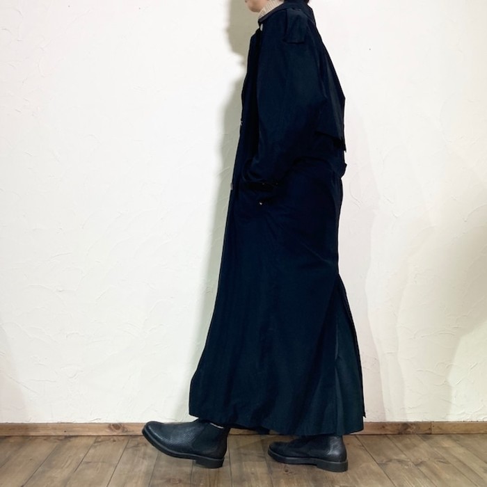 Black double long coat w/liner | Vintage.City 빈티지숍, 빈티지 코디 정보