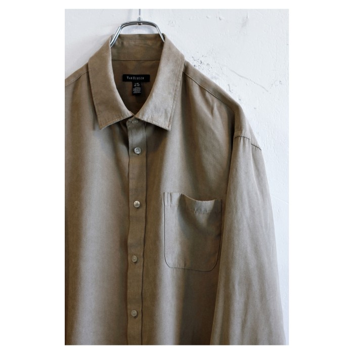 Old Faux Suède Shirt “Beige” | Vintage.City 빈티지숍, 빈티지 코디 정보